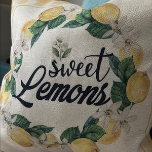 Sweet Lemons Toss Pillow Cover Yellow Green Decorative Pillow NEW Final Sale